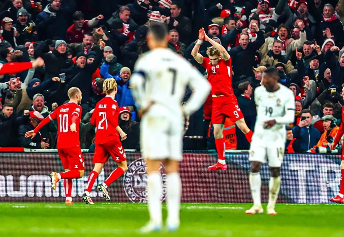 Hojlund's Ronaldo celebration