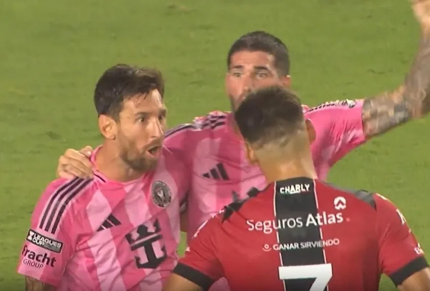 Messi shouted at his opponent while celebrating a goal (Photo- X Platform)