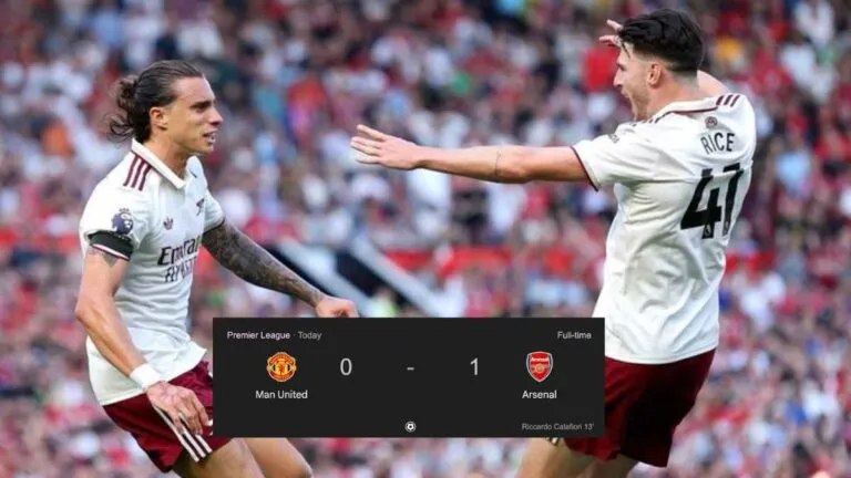 Arsenal wins at Old Trafford.