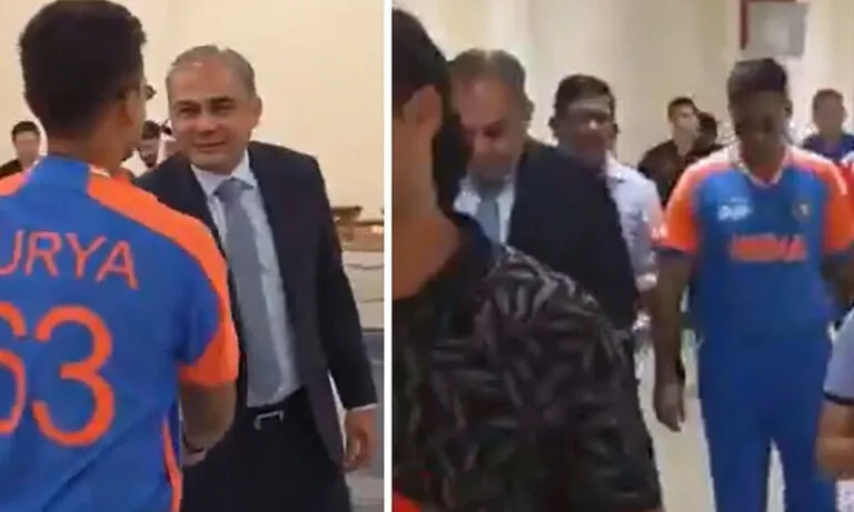 ‘15 ദിവസം മുമ്പ് പുഞ്ചിരിച്ചുകൊണ്ട് നഖ്വിക്ക് സൂര്യകുമാറിന്റെ ഹസ്തദാനം, എന്നിട്ടിപ്പോൾ കാമറകൾക്ക് മുന്നിൽ ദേശീയവാദ നാടകം!’, വിഡിയോ പുറത്തുവിട്ട് റാവത്തിന്റെ രൂക്ഷവിമർശനം