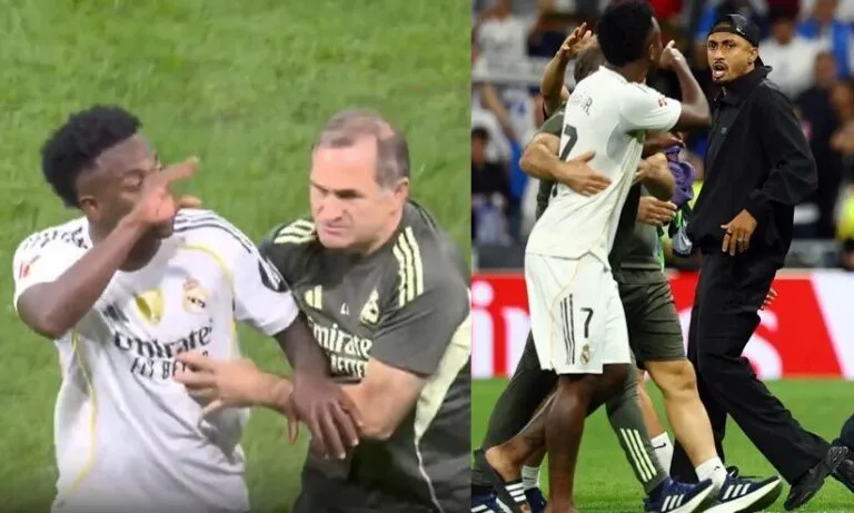 കലിപ്പടങ്ങാതെ വിനീഷ്യസ്; കൈയ്യാങ്കളിയായി എൽ ക്ലാസികോ; കാർഡ് വീശി തളർന്ന് റഫറി