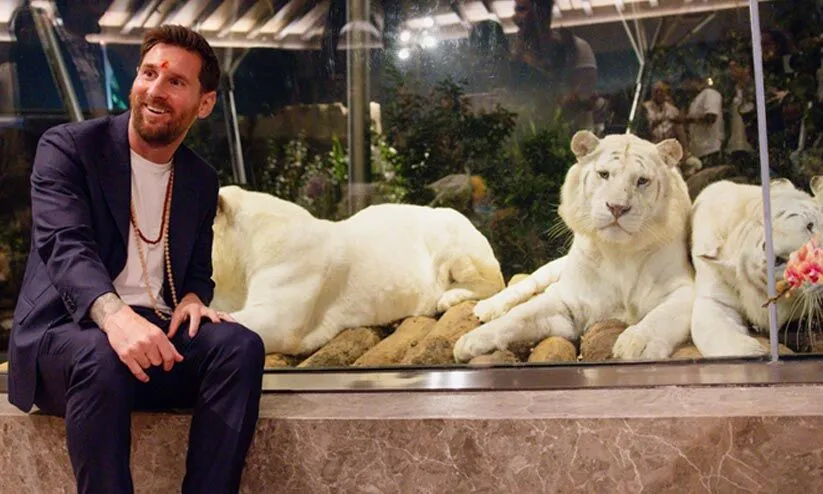 ആനക്കൊപ്പം പന്ത് തട്ടിയും, സിംഹക്കുട്ടിക്ക് പേരിട്ടും ലയണൽ മെസ്സി; ഫുട്ബാൾ ഇതിഹാസത്തിന്റെ ഹൃദയം കവർന്ന് ആനന്ദ് അംബാനിയുടെ വൻതാര