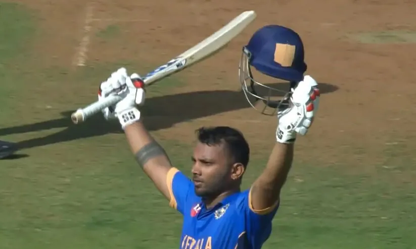 തീക്കാറ്റായി വിഷ്ണു, 84 പന്തിൽ 162 റൺസ്, 14 സിക്സുകൾ; പുതുച്ചേരിക്കെതിരെ കേരളത്തിന് വമ്പൻ ജയം