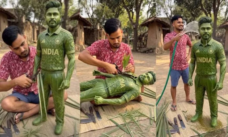 ‘തെങ്ങോലയിലാണ് ചേട്ടാ..!’ സഞ്ജുവിനെ സുദീപ് ഒരുക്കിയെടുത്തത് ഓലക്കീറിൽ, അതിശയിച്ച് കാഴ്ചക്കാർ; മണിക്കൂറുകൾക്കുള്ളിൽ കണ്ടത് 40 ലക്ഷം പേർ