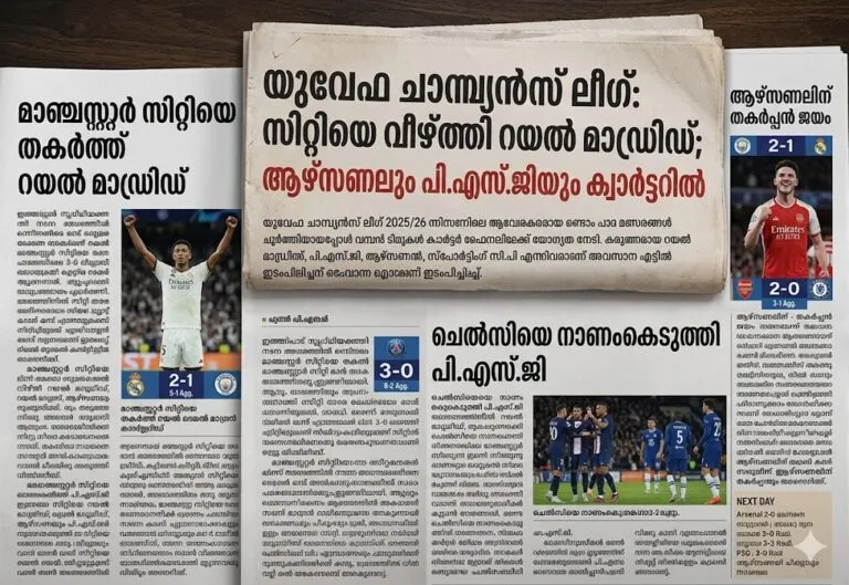 Malayalam Football News, UEFA Champions League, Real Madrid